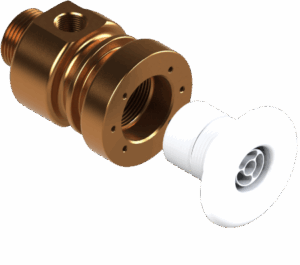 MASSAGE SYSTEM WATER | AIR Ø 32 MEDIUM series WITH MARINE BRONZE BASE | ABS