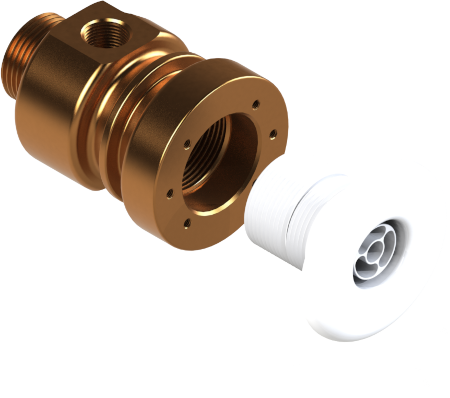MASSAGE SYSTEM WATER | AIR Ø 32 MEDIUM series WITH MARINE BRONZE BASE | ABS