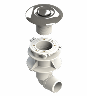 MASSAGE SYSTEM WATER | AIR Ø 32 CHAMPAGNE EFFECT MEDIUM series | Stainless steel SALT PROTECTED